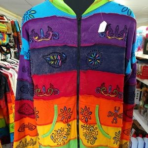 Hand Stitched Multi color Nepal Hippie Jacket